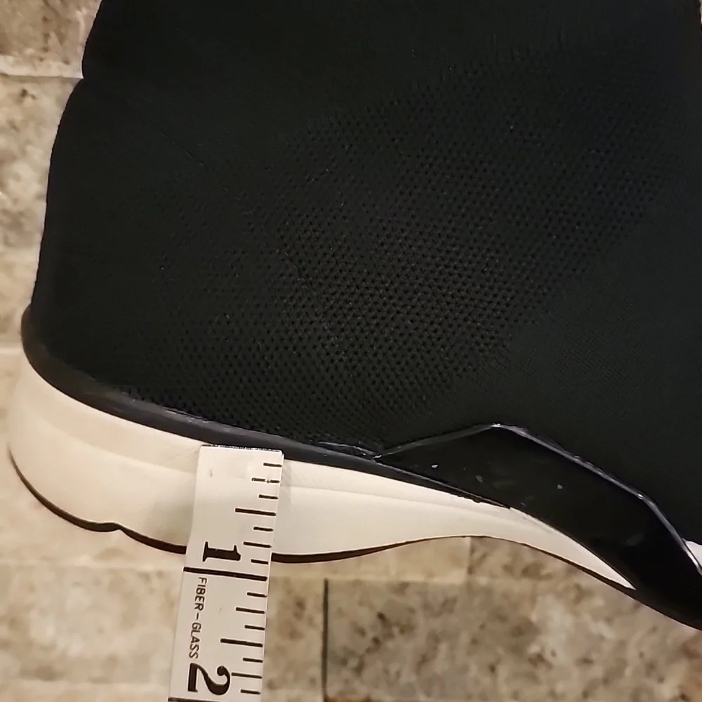 Zara Over-the-Knee Fabric  Black & White Sneakers